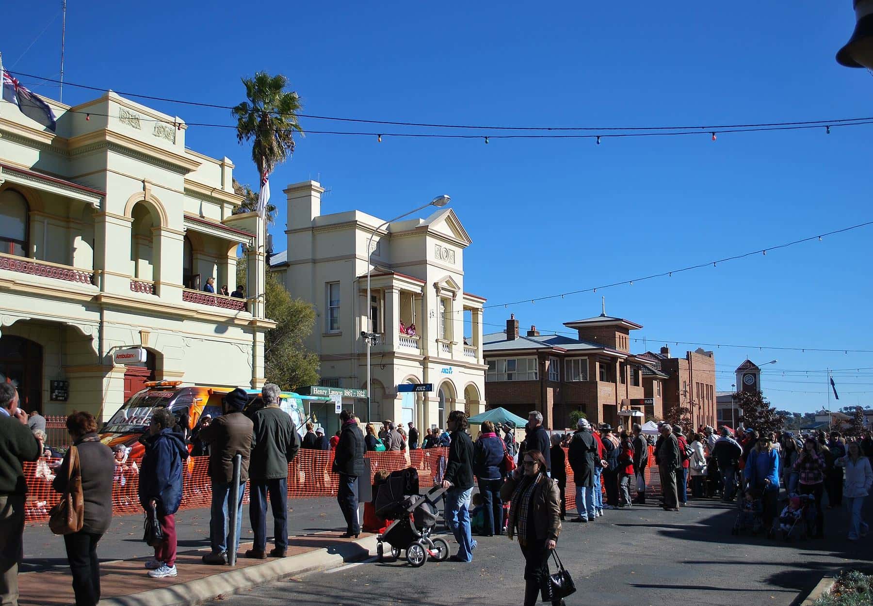 Main Street in Grenfell with historic two-storey shopfronts