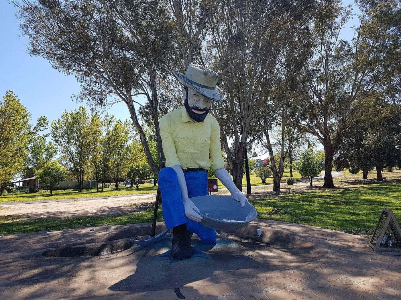 A gold panner at a heritage display near Bathurst